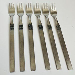Northland Cocktail Stainless Steel Forks 6 1/8” Vintage Japan Lot of 6